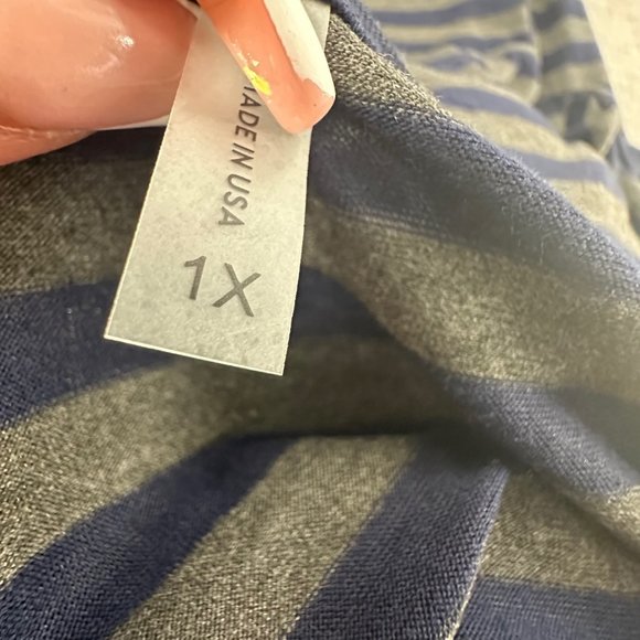 Elliott & Vine Tunic Dress Blue Gray Plus 1X Long Sleeve Round Neck Polyester & - Picture 3 of 13